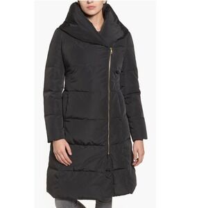 Cole Haan Down & Feather Coat, Pillow‎ Collar, Black, Medium (8/10), NWT